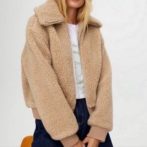 Aritzia Wilfred Sherpa Teddy Bomber Jacket